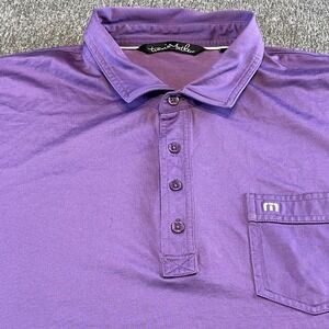 Travis Mathew Golf Polo Shirt Purple Pocket‎ Casual XXL